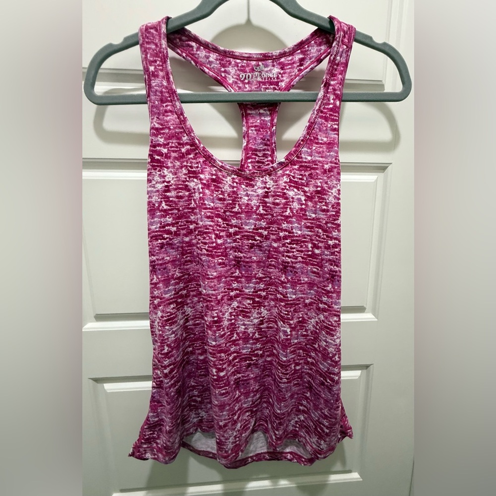 90 Degrees By Reflex. Pink & White Racerback Athletic Tank. Size Large.